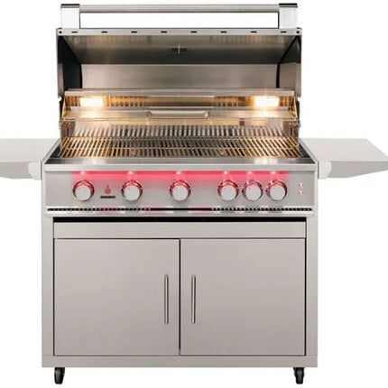 TrueFlame 40-Inch 5-Burner Freestanding Gas Grill with Rear Infrared Burner and Grill Lights