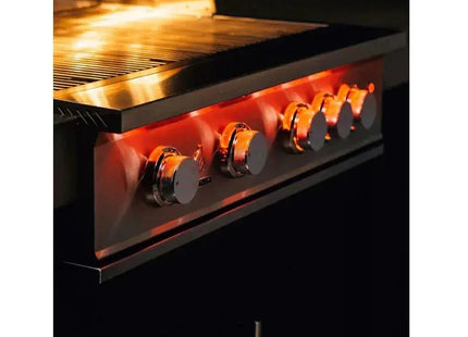 TrueFlame 40-Inch 5-Burner Freestanding Gas Grill with Rear Infrared Burner and Grill Lights Designing Backyards