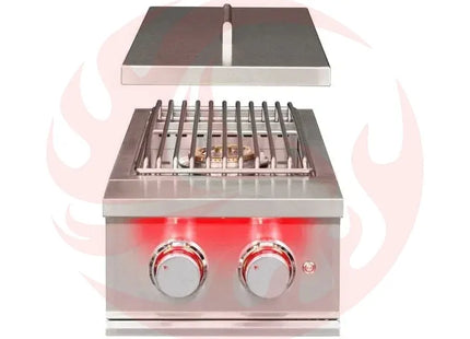 TrueFlame Built-In Double Side Burner with LED Lighting & Stainless Steel Lid Designing Backyards