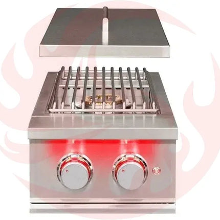 TrueFlame Built-In Double Side Burner with LED Lighting & Stainless Steel Lid Designing Backyards