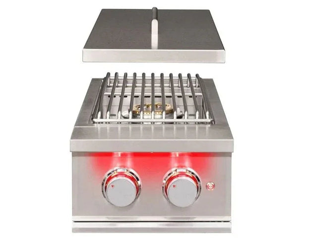 TrueFlame Built-In Double Side Burner with LED Lighting & Stainless Steel Lid Designing Backyards
