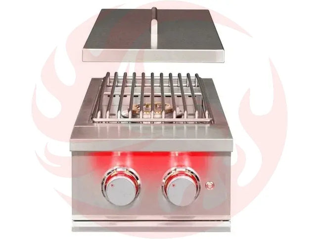 TrueFlame Built-In Double Side Burner with LED Lighting & Stainless Steel Lid Designing Backyards
