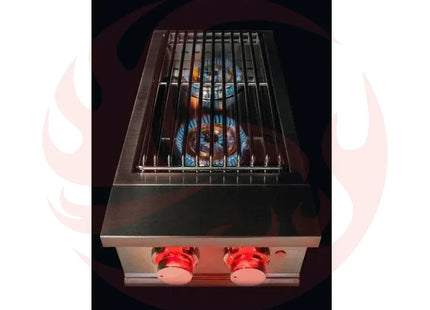 TrueFlame Built-In Double Side Burner with LED Lighting & Stainless Steel Lid Designing Backyards