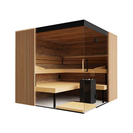 ThermaSol Aalto 4-Person Indoor Semi Panoramic Glass Sauna Cabin [Made-To-Order] [14-AALTODL\R] (SAK13285) SAKSBY WHOLESALE