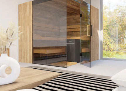ThermaSol Aalto 4-Person Indoor Semi Panoramic Glass Sauna Cabin [Made-To-Order] [14-AALTODL\R] (SAK13285) SAKSBY WHOLESALE