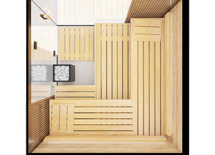 ThermaSol Aalto 4-Person Indoor Semi Panoramic Glass Sauna Cabin [Made-To-Order] [14-AALTODL\R] (SAK13285) SAKSBY WHOLESALE