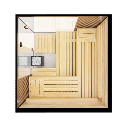 ThermaSol Aalto 4-Person Indoor Semi Panoramic Glass Sauna Cabin [Made-To-Order] [14-AALTODL\R] (SAK13285) SAKSBY WHOLESALE