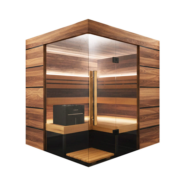 ThermaSol Astra 4-Person Indoor Semi Panoramic Glass Sauna Cabin [Made-To-Order] [14-ASTRADL\R] (SAK90471) SAKSBY WHOLESALE