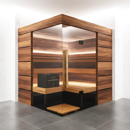 ThermaSol Astra 4-Person Indoor Semi Panoramic Glass Sauna Cabin [Made-To-Order] [14-ASTRADL\R] (SAK90471) SAKSBY WHOLESALE