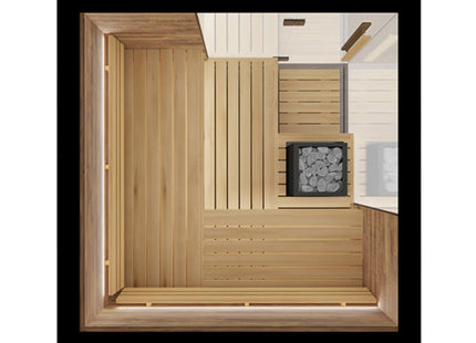 ThermaSol Astra 4-Person Indoor Semi Panoramic Glass Sauna Cabin [Made-To-Order] [14-ASTRADL\R] (SAK90471) SAKSBY WHOLESALE
