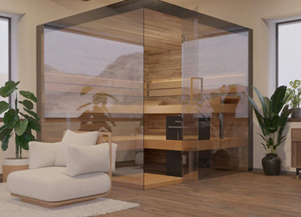 ThermaSol Lumaria 2-5 Person Indoor Glass Sauna Cabin [14-LUMARIA] (SAK84962) SAKSBY WHOLESALE