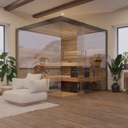 ThermaSol Lumaria 2-5 Person Indoor Glass Sauna Cabin [14-LUMARIA] (SAK84962) SAKSBY WHOLESALE