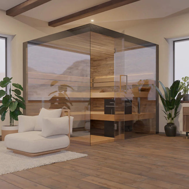 ThermaSol Lumaria 2-5 Person Indoor Glass Sauna Cabin [14-LUMARIA] (SAK84962) SAKSBY WHOLESALE