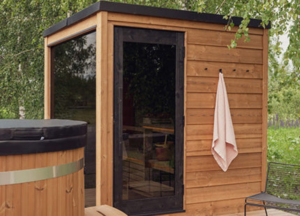 ThermaSol Nordic Dawn 4-Person Fully-Assembled Outdoor Sauna Cabin [Made-To-Order] [14-KIR-4555] (SAK82057) SAKSBY WHOLESALE