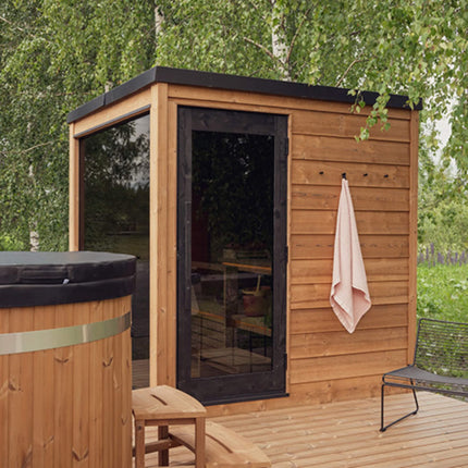 ThermaSol Nordic Dawn 4-Person Fully-Assembled Outdoor Sauna Cabin [Made-To-Order] [14-KIR-4555] (SAK82057) SAKSBY WHOLESALE