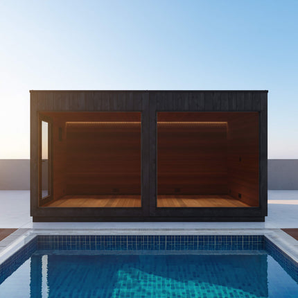 ThermaSol Nordic Misty XL 1-Entrance Outdoor Sauna Lounge [Made-To-Order] [14-KIR-3879/80] (SAK19046) SAKSBY WHOLESALE