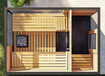 ThermaSol Ombra Fully-Assembled 5-Person Outdoor Sauna Cabin [Made-To-Order] [14-OMBRA] (SAK63017) SAKSBY WHOLESALE