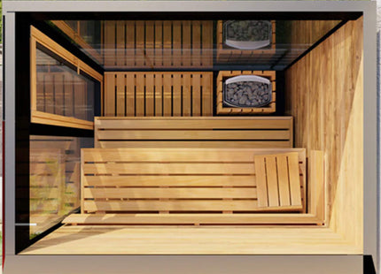 ThermaSol Vera 3-Person Fully-Assembled Outdoor Sauna Cabin [Made-To-Order] [14-VERADL/R] (SAK30752) SAKSBY WHOLESALE