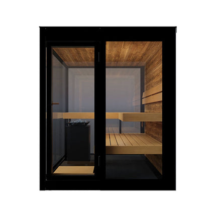 ThermaSol Vue 4-Person Outdoor Mirrored Glass Sauna [Made-To-Order] [14-VUEDL/R] (SAK84963) SAKSBY WHOLESALE