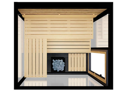ThermaSol Vue 4-Person Outdoor Mirrored Glass Sauna [Made-To-Order] [14-VUEDL/R] (SAK84963) SAKSBY WHOLESALE