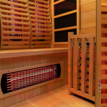 Rövia Luma 2-Person Indoor Hybrid Sauna Room With Infrared And 3.5KW Steam Heaters (SAK83750) - Phoenix Fire Art Store