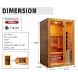Rövia Luma 2-Person Indoor Hybrid Sauna Room With Infrared And 3.5KW Steam Heaters (SAK83750)