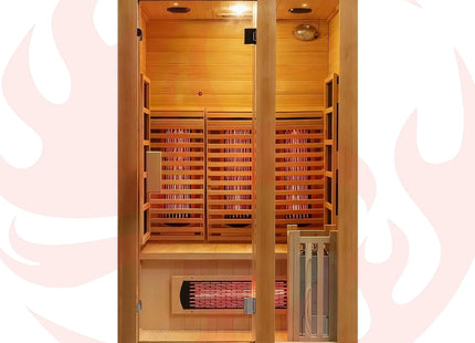 Rövia Luma 2-Person Indoor Hybrid Sauna Room With Infrared And 3.5KW Steam Heaters (SAK83750) - Phoenix Fire Art Store