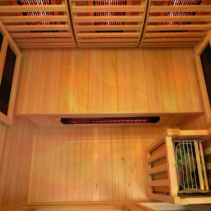 Rövia Luma 2-Person Indoor Hybrid Sauna Room With Infrared And 3.5KW Steam Heaters (SAK83750) - Phoenix Fire Art Store