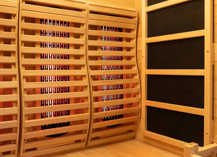 Rövia Luma 2-Person Indoor Hybrid Sauna Room With Infrared And 3.5KW Steam Heaters (SAK83750) - Phoenix Fire Art Store