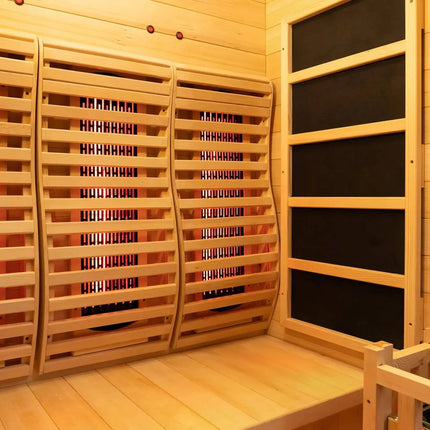Rövia Luma 2-Person Indoor Hybrid Sauna Room With Infrared And 3.5KW Steam Heaters (SAK83750) - Phoenix Fire Art Store