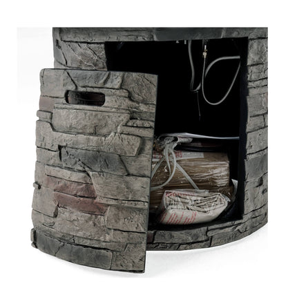 Alora 32" Transitional Outdoor Concrete Round Propane Fire Pit Table, Gray (SAK48268)