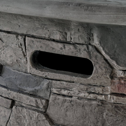 Alora 32" Transitional Outdoor Concrete Round Propane Fire Pit Table, Gray (SAK48268)