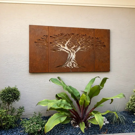Laser-Cut Tree of Life Corten Steel Modular Panel Set - FREE SHIPPING MK Design Elements