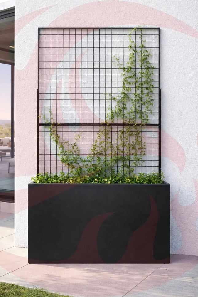 Steel Edge Planter with Trellis - FREE SHIPPING! - Phoenix Fire Art Store