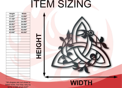Metal Triquetra Wall Art - Metal Celtic Sign - 14 Color Options - Phoenix Fire Art Store