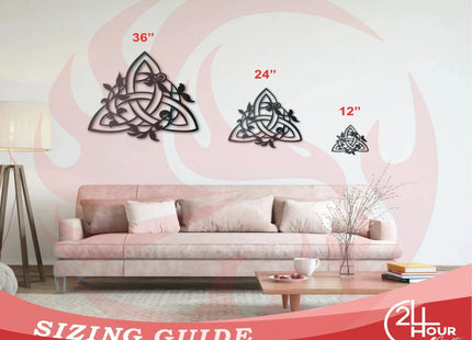 Metal Triquetra Wall Art - Metal Celtic Sign - 14 Color Options - Phoenix Fire Art Store