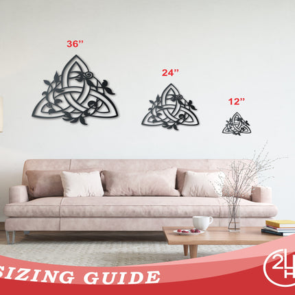Metal Triquetra Wall Art - Metal Celtic Sign - 14 Color Options