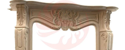 Troia Light Travertine Traditional Hand-carved Fireplace Surround (W)12" (L)52" (H)44" - Phoenix Fire Art Store