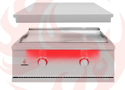 TrueFlame 30" Premium Built-In Stainless Gas Griddle Grill [TFG30] (SAK85362) - Phoenix Fire Art Store