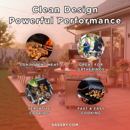 TrueFlame Built-In Stainless Steel Freestanding Gas Grills With Deluxe Cart [TF25/32/40] (SAK76845) SAKSBY WHOLESALE