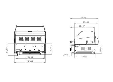 TrueFlame E-Series Stainless Steel Gas Freestanding Grill With Cart [TFE25/32] (SAK96473) SAKSBY WHOLESALE