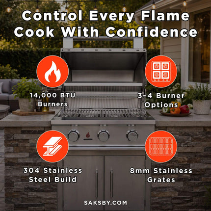 TrueFlame E-Series Built-In Stainless Steel Gas Grill [TFE25/32] (SAK13784) SAKSBY WHOLESALE