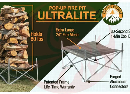 Portable Pop-Up Fire Pit 24 Ultra Lite – Lightweight & Collapsible - Phoenix Fire Art Store