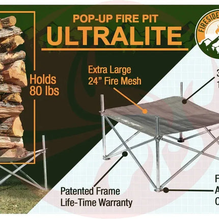 Portable Pop-Up Fire Pit 24 Ultra Lite – Lightweight & Collapsible - Phoenix Fire Art Store