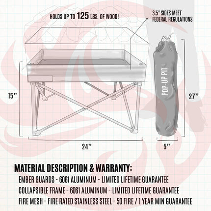 Portable Pop-Up Fire Pit - Go Anywhere Kit - Phoenix Fire Art Store