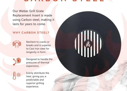 Arteflame 18″ Two-Piece Flat-Top Kit — Fits Weber® Kettle Charcoal Grills (Griddle Ring + Center Grill Grate) - Phoenix Fire Art Store