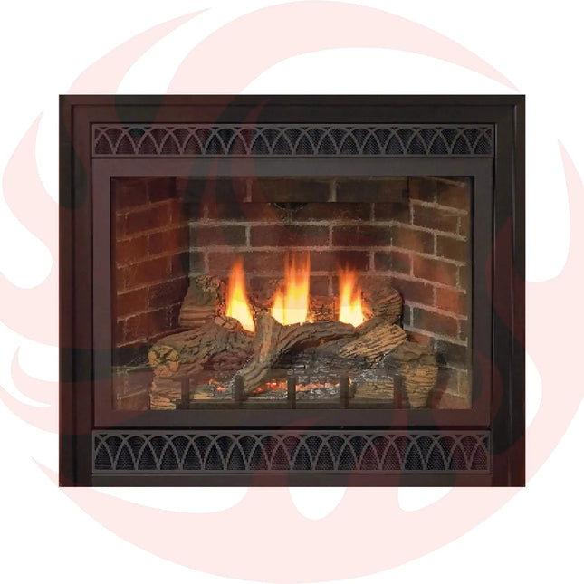 White Mountain Hearth Tahoe Propane Gas Direct Vent Deluxe Fireplace With Switch And Blower [DVD36FP] (SAK98471) - Phoenix Fire Art Store